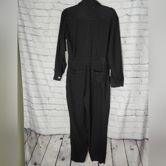 MATE the Label Black Linen Long Sleeve Jumpsuit Small NWT $248 - Picture 8 of 11